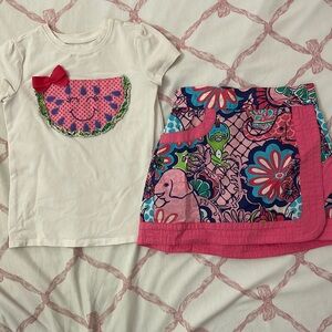 Lilly Pulitzer skirt with coordinating shirt - 4/5